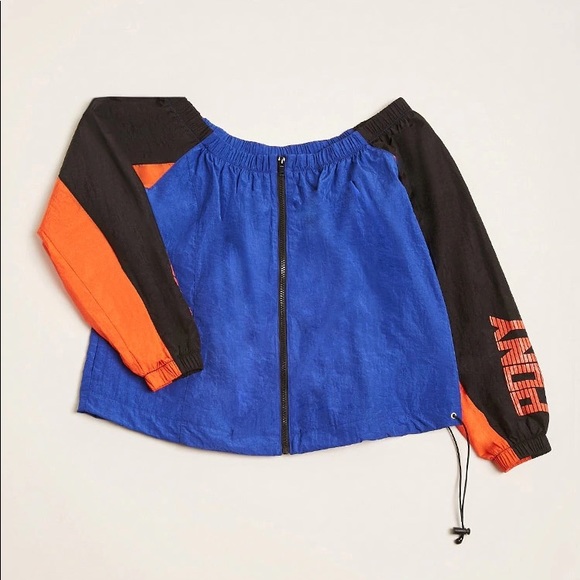 Off Shoulder Windbreaker Top - Picture 1 of 3
